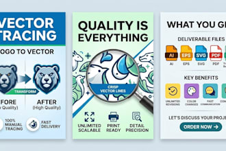 vectorize image, redraw, trace, recreate and convert logo to vector