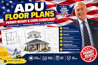 create adu permit drawings and city plan check revisions for california, wa