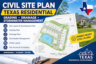 draw civil site plan texas residential grading drainage stormwater management