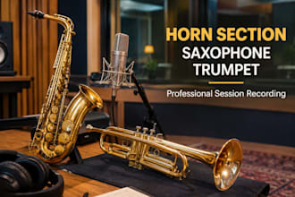 record pro brass horn section, saxophone and trumpet for your song