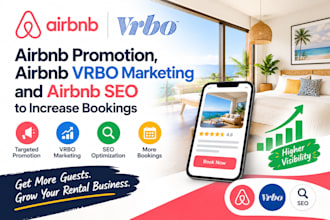 do airbnb promotion, airbnb vrbo marketing and airbnb seo to increase bookings