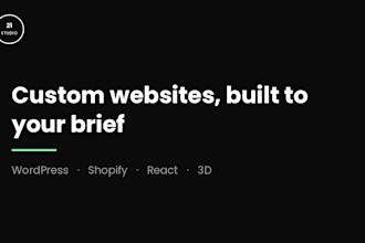 build a custom website in wordpress shopify or react with 3d