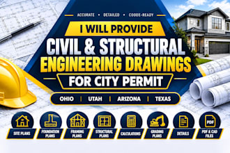 civil and structural engineer stamp ohio utah arizona texas for city permits