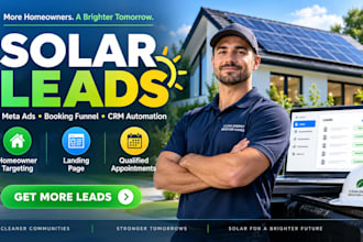 generate solar leads meta ads solar appointment solar panel booking sales funnel