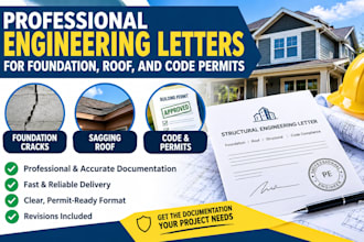 provide engineering letters for foundation crack sagging roof and code permits