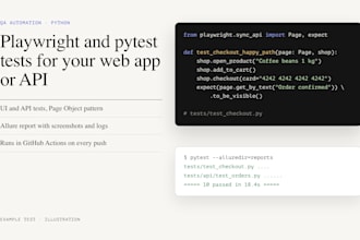 write playwright and pytest automated tests for your web app or API