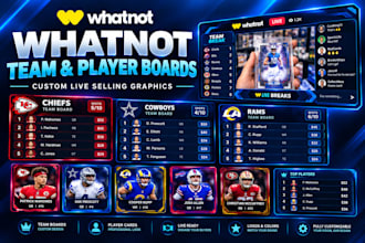 create custom whatnot team and player boards for live selling