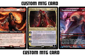 design custom mtg card alter anime fantasy art mtg token card tcg illustration