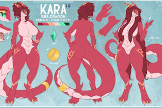 draw custom furry reference sheet, furry anthro character, oc ref sheet fursuit