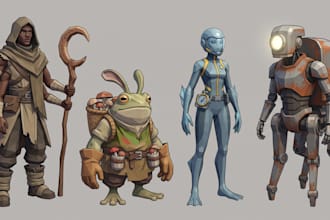 low poly 3d character model cartoon creature humanoid npc avatar rigged model