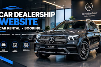 make responsive car dealership website, automotive cars rental site with booking
