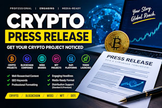 write crypto press release blockchain web3 nft press release currency promotion