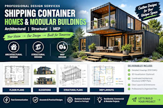 design texas shipping container homes with architectural structural and mep plan