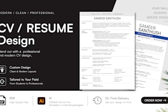 design a modern professional CV or resume