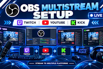setup obs multistreaming to twitch, youtube and kick