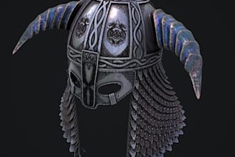create 3d model cosplay armor, helmet and 3d weapon