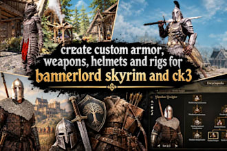 create custom armor, weapons, helmets and rigs for bannerlord skyrim and ck3