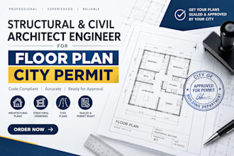 structural civil architect engineer for to seal floor plan city permit