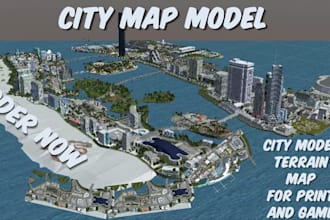 create 3d city map 3d terrain map 3d printable buildings 3d relief map 3d model