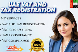 uae vat registration, corporate tax filing, vat return, fta trn and bookkeeping