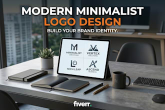 design a modern minimalist tech logo design
