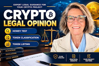 provide crypto token howey test, listing and regulatory legal opinion