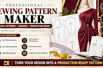 create digital sewing pattern garment grading dxf and PDF sewing pattern maker