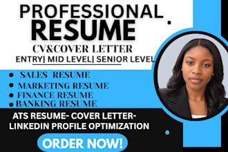 write sales, tech , accounting, marketing, customer success resume