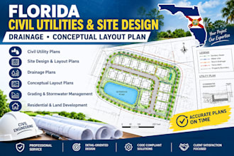 design florida civil utilities and site design drainage conceptual layout plan