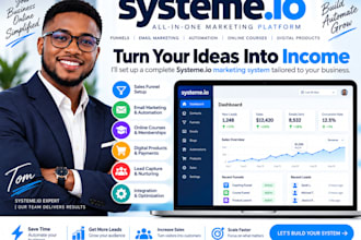 create a complete systeme io sales funnel and landing pages