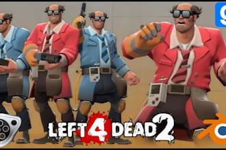 port and edit gmod, sfm and left 4 dead 2 l4d2 player models vr character