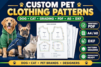 create custom pet clothing sewing patterns for dogs and cats