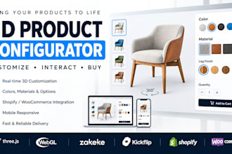 build a 3d product configurator using threejs, webgl, zakeke or kickflip