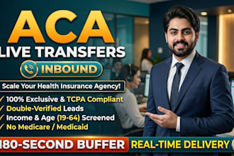 provide inbound aca live transfers for US health insurance agents