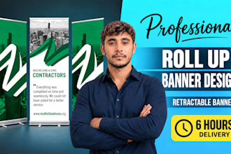 design creative roll up banner for trade shows and conferences