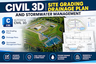 design civil 3d site grading drainage plan and stormwater management