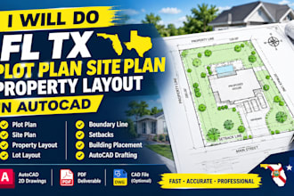 do fl tx plot plan site plan property layout in autocad