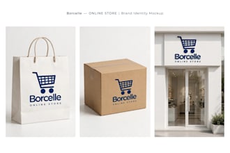 design luxury minimalist ecommerce logo with premium 1000 brand mockup
