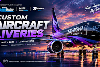 create msfs 2020 and 2024, xplane livery and xplane reprint texture aircraft