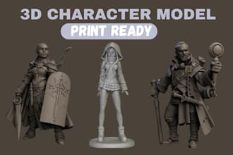 design 3d character model action figure, toys, and character for 3d printing