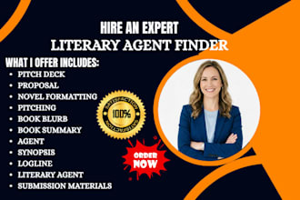 be your literary agent, write query letter, book proposal, synopsis, pitch deck