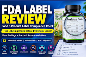 do fda compliance, registration, fda label review for food and product labels