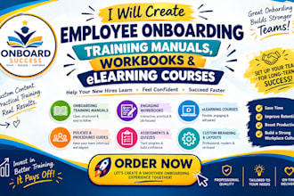 create employee onboarding training manuals workbooks and elearning courses
