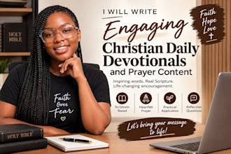 write engaging christian daily devotionals, prayer content