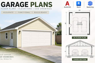 design garage conversion plans adu floor plans cad drawings