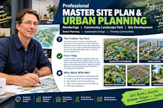 render and design master site plan, urban planning, community landscape park