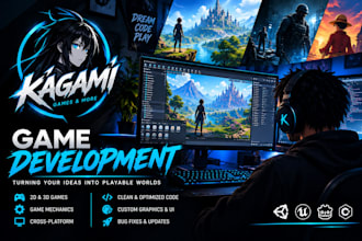 develop 2d and 3d game in unity and unreal engine