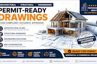 draw city permit architectural and construction drawings