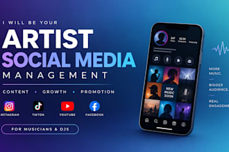 be your music artist social media manager for growth and promotion