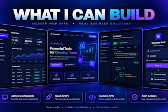 build saas mvp dashboard, full stack web application